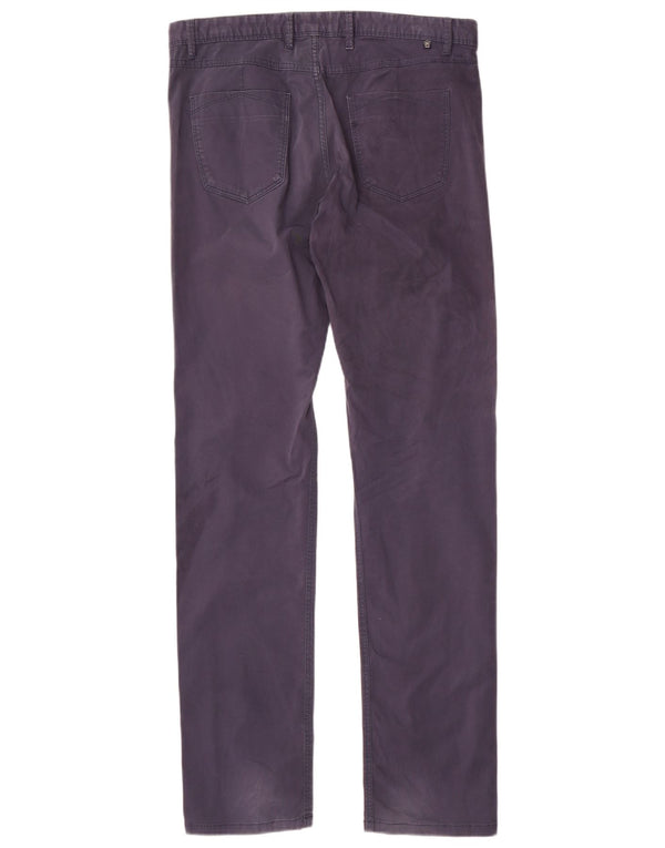 Calça casual slim masculina Massimo Dutti UE 42 grande W32 L34 azul marinho