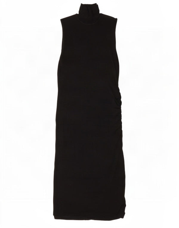Vestido maxi feminino sem mangas Zara Reino Unido 14 grande viscose preta