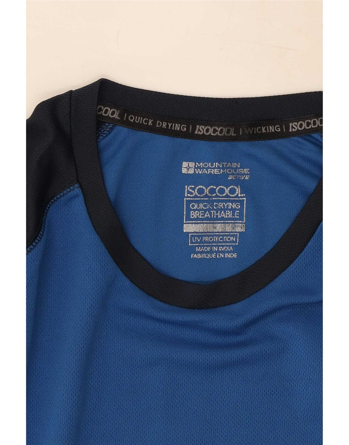 Mountain Warehouse Mens IsoCool Top Manga Longa Médio Azul Colourblock