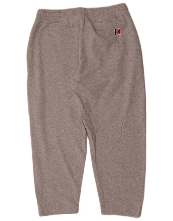Calça de treino masculina Karl Kani XL cinza manchado de algodão