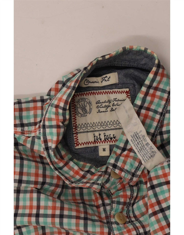 Camisa masculina de manga curta Fat Face Classic Fit média xadrez multicolorida