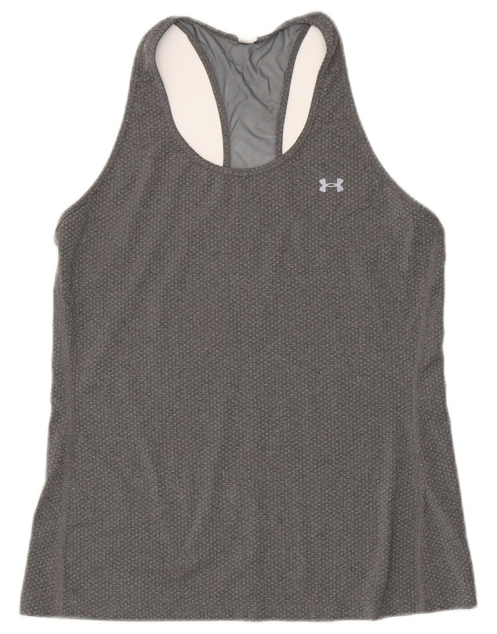 Under Armour Womens Heat Gear Vest Top UK 12 poliéster cinza médio