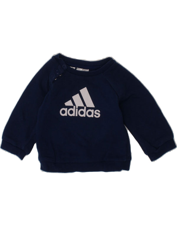 ADIDAS Baby Boys Graphic Sweatshirt Jumper 0-3 Meses Azul Marinho Algodão