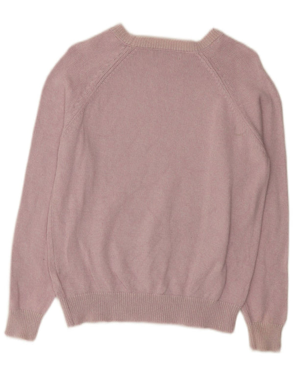 Suéter feminino Marks & Spencer com gola canoa Reino Unido 10 pequeno roxo manchado