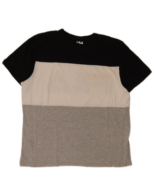 Camiseta masculina Fila Graphic Top XL algodão colorblock multicolorido