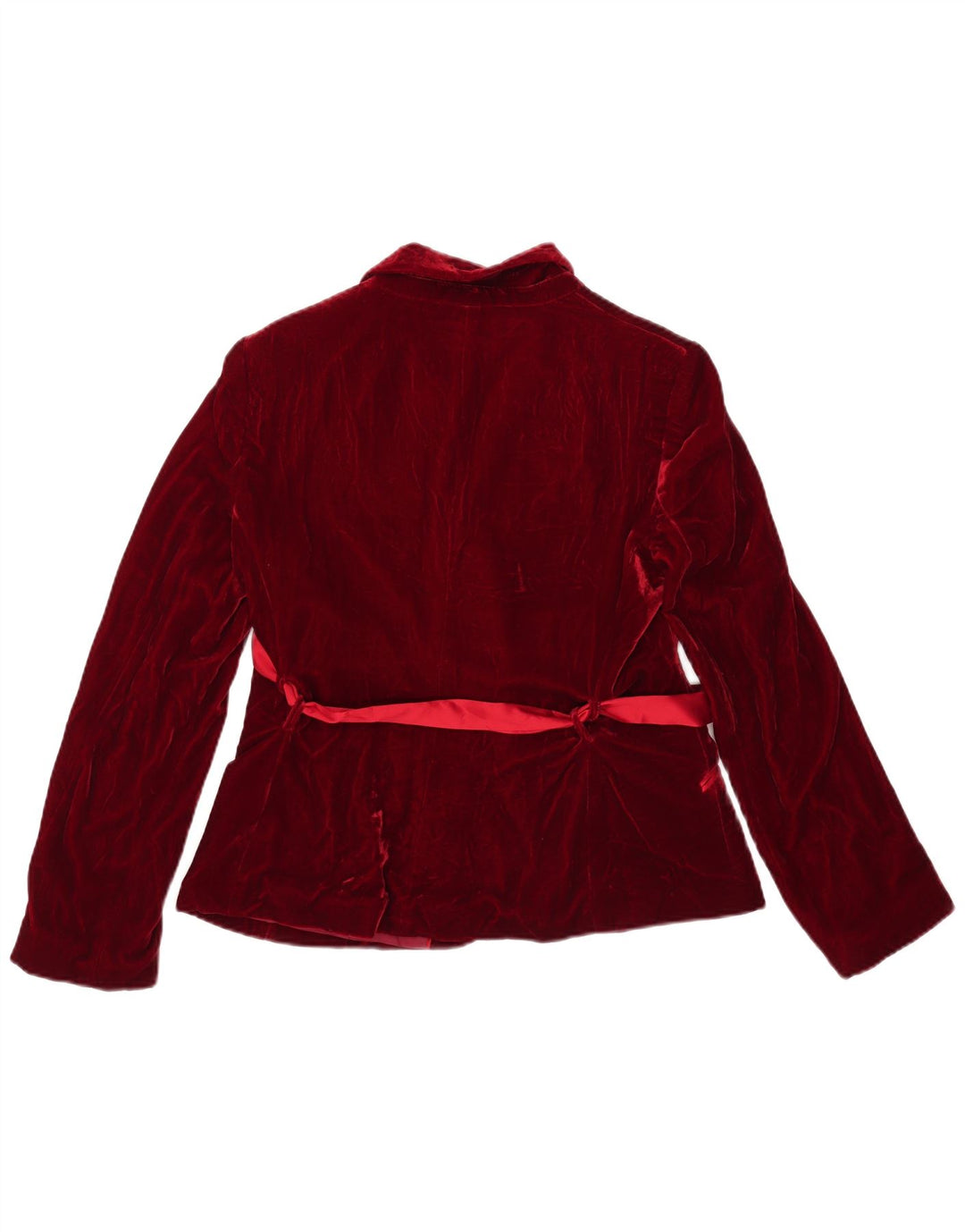 Jaqueta blazer feminina de veludo com 1 botão Massimo Dutti EU 44 XL viscose vermelha