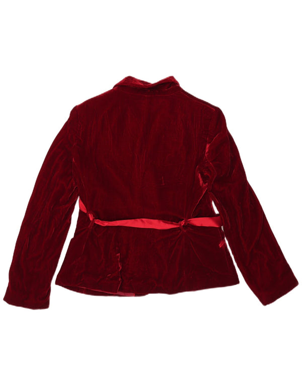Jaqueta blazer feminina de veludo com 1 botão Massimo Dutti EU 44 XL viscose vermelha