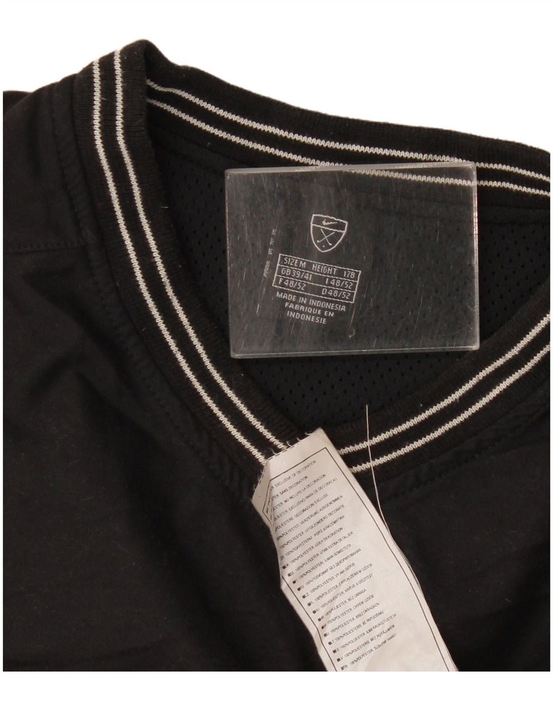 Nike masculino sem mangas pulôver agasalho top UK 39/41 médio preto poliéster