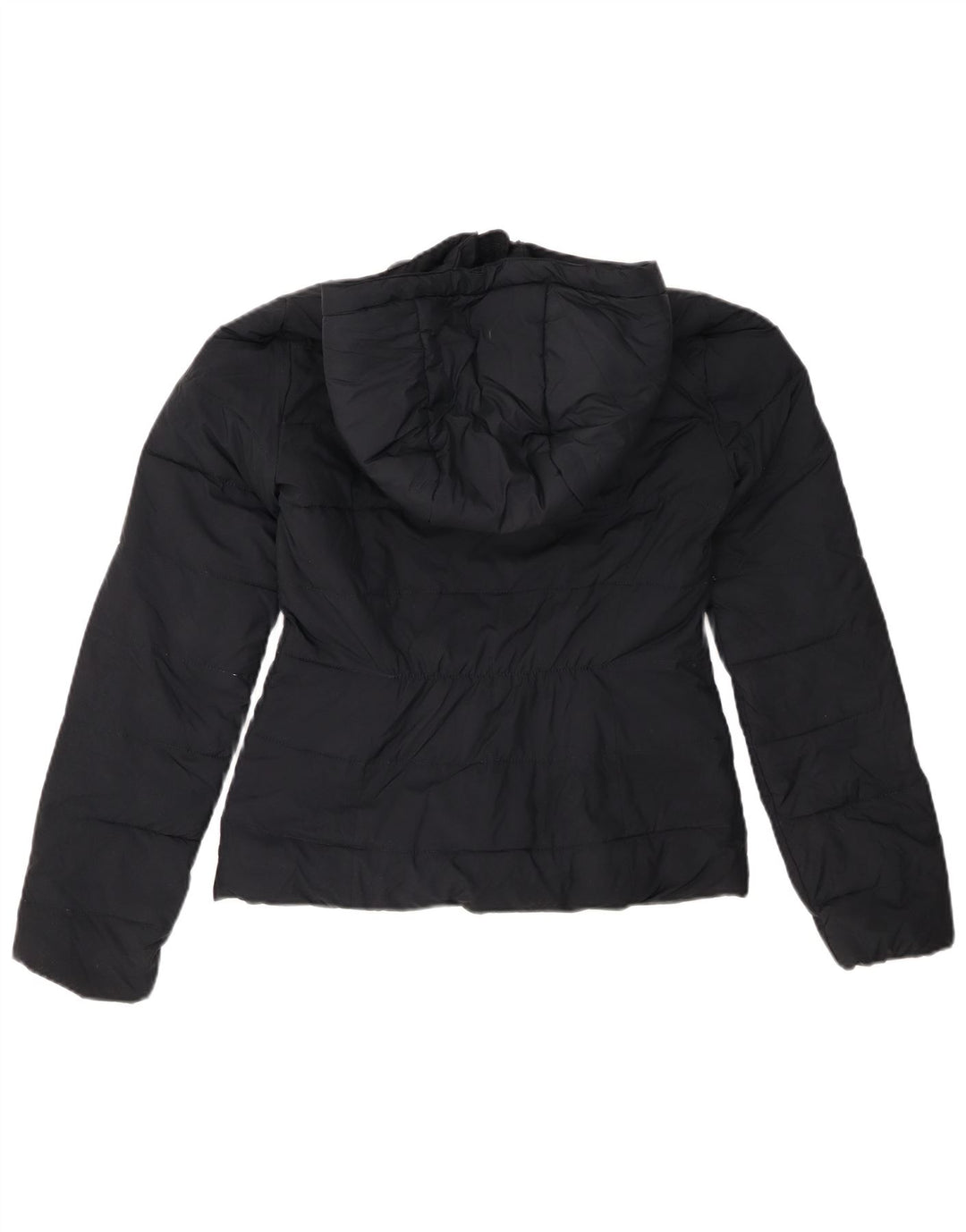 Jaqueta feminina acolchoada com capuz e ajuste solto HOLLISTER UK 6 XS poliéster preto