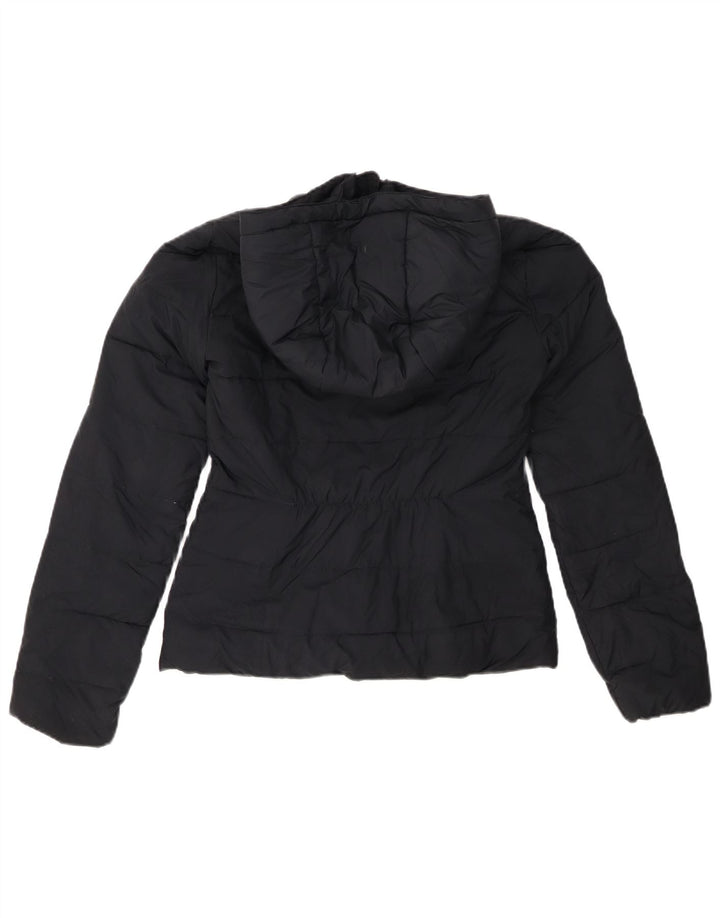 Jaqueta feminina acolchoada com capuz e ajuste solto HOLLISTER UK 6 XS poliéster preto