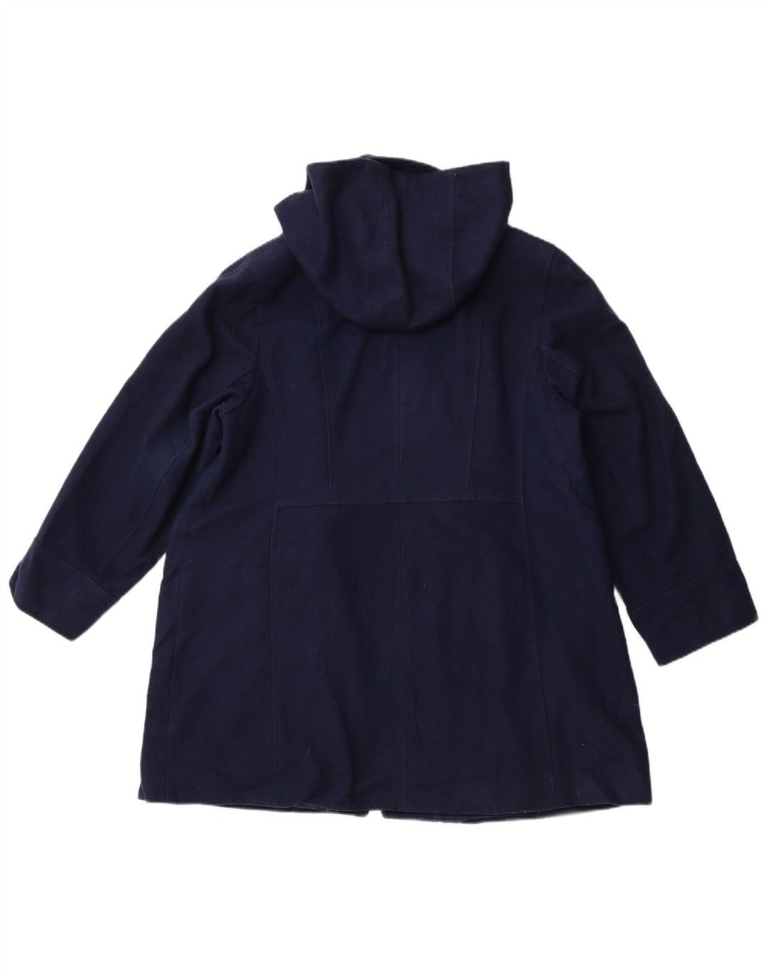 Sobretudo feminino MICHAEL KORS com capuz Reino Unido 18 XL lã azul marinho