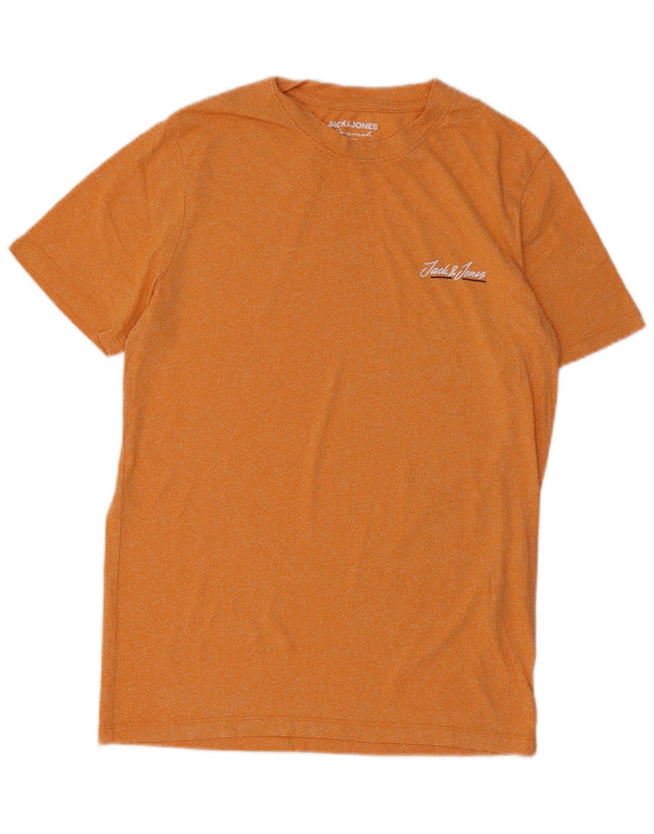 Camiseta masculina Jack & Jones Top pequeno algodão manchado laranja