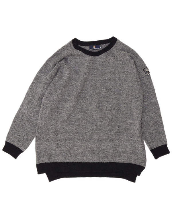 Suéter feminino Marina Militare com gola canoa UK 14 cinza médio acrílico