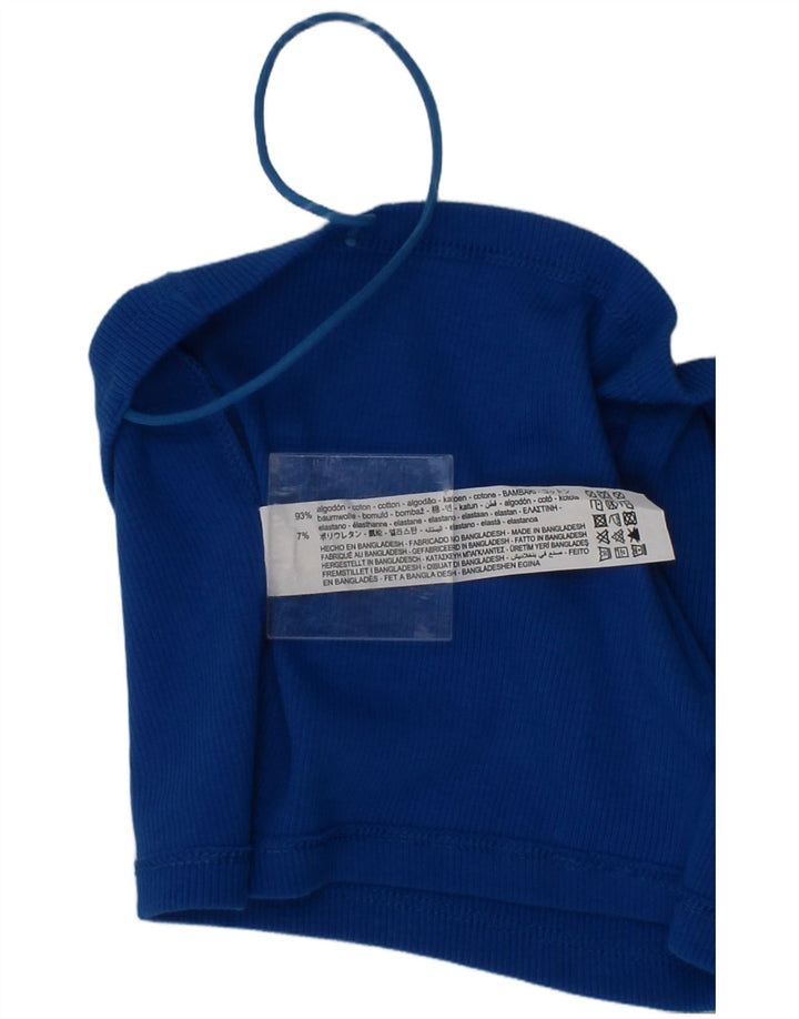 Zara Bralette Cami feminino pequeno algodão azul