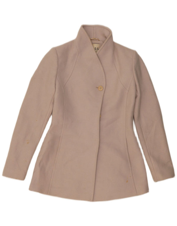 Jaqueta blazer feminina Reiss com 2 botões Reino Unido 10 pequena lã bege