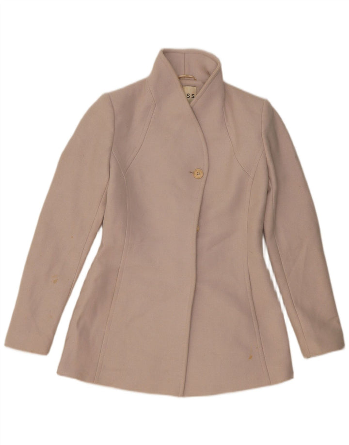Jaqueta blazer feminina Reiss com 2 botões Reino Unido 10 pequena lã bege