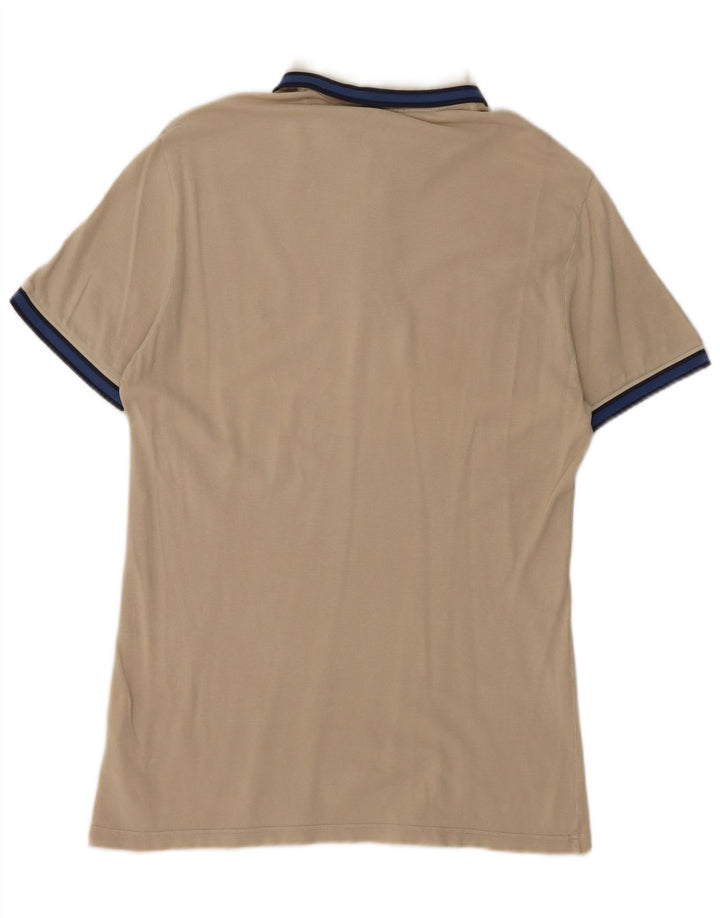 Camisa polo masculina Brooksfield IT 50 algodão colorblock bege médio