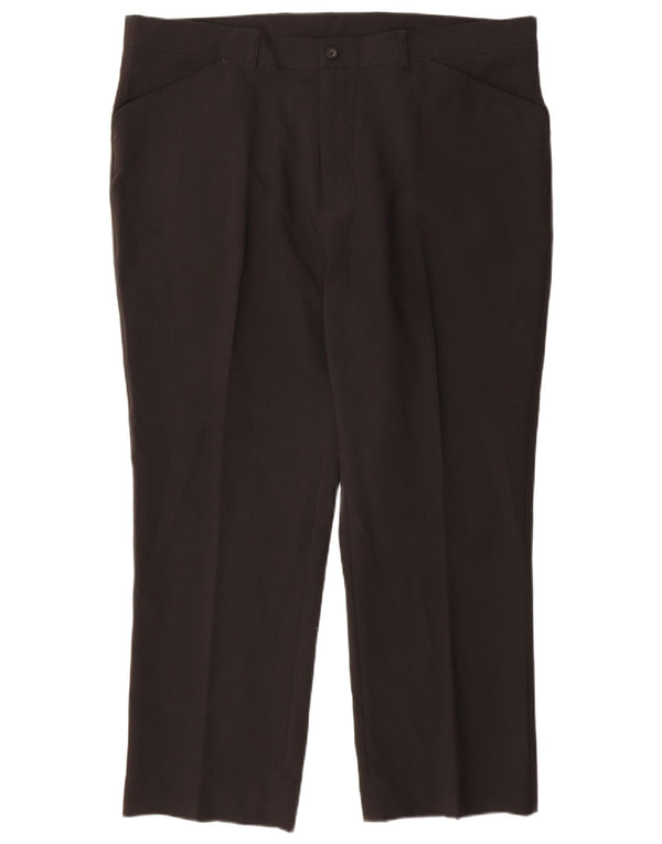 Farah Calça masculina reta casual W42 L29 poliéster preto