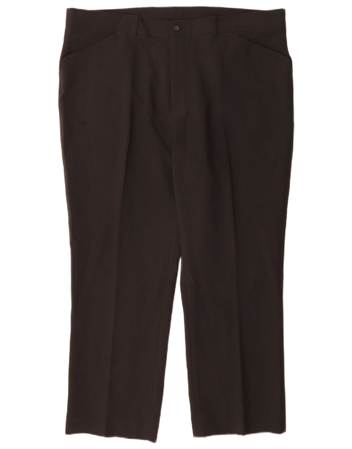 Farah Calça masculina reta casual W42 L29 poliéster preto