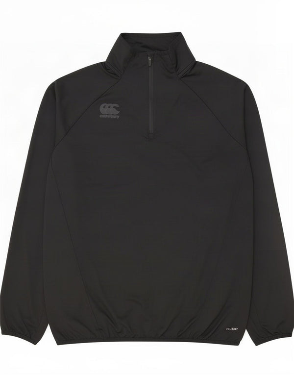 Canterbury Mens Zip Neck Pulôver Treino Top XL Poliéster Preto