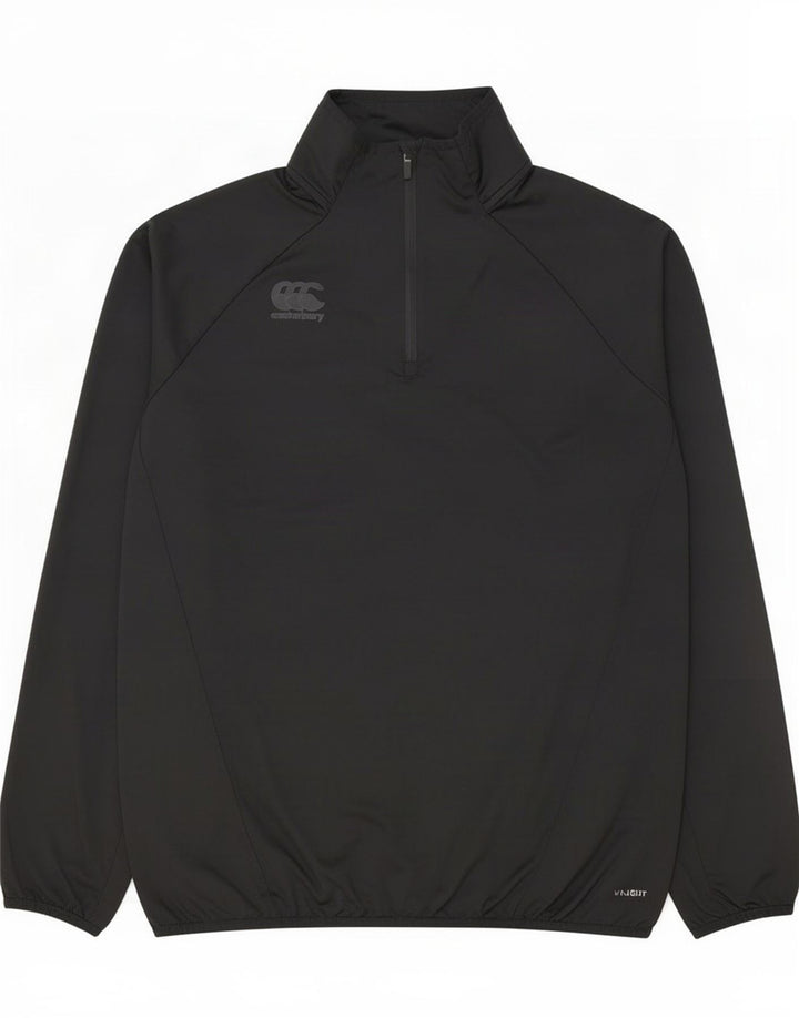 Canterbury Mens Zip Neck Pulôver Treino Top XL Poliéster Preto