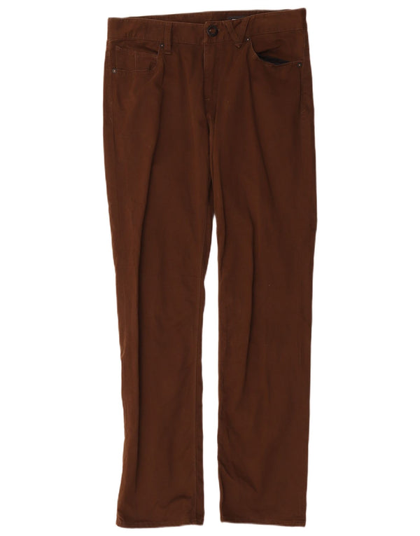 Volcom Masculino Solver Calça Casual Reta W30 L31 Algodão Marrom