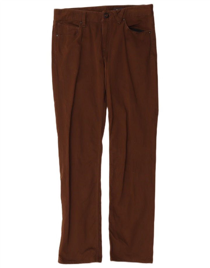 Volcom Masculino Solver Calça Casual Reta W30 L31 Algodão Marrom