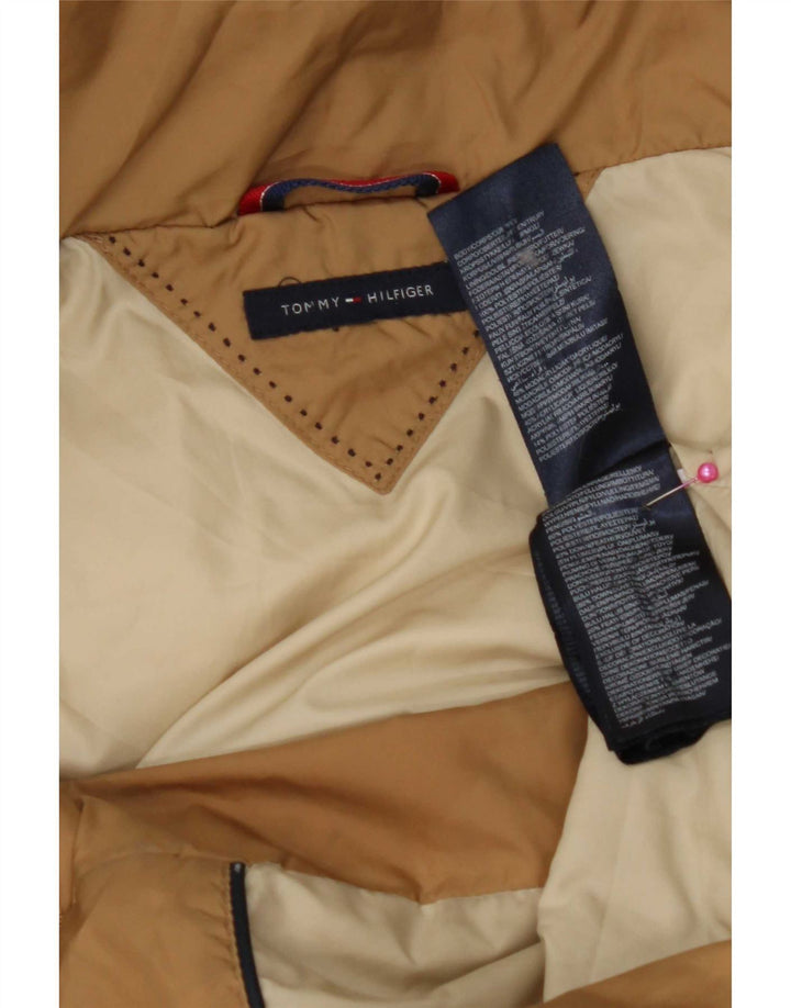 Casaco acolchoado com capuz feminino Tommy Hilfiger Reino Unido 10 pequeno poliéster marrom