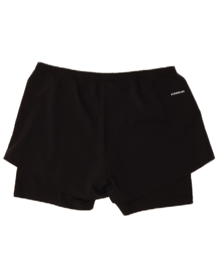 Shorts esportivos femininos Adidas UK 12/14 médio preto poliéster
