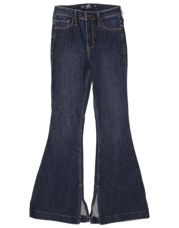Hollister Womens Flared Jeans W25 L30 Azul Marinho Algodão