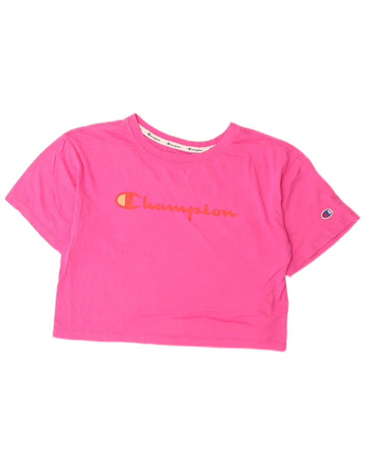 Camiseta feminina estampada CHAMPION UK 10 pequena rosa