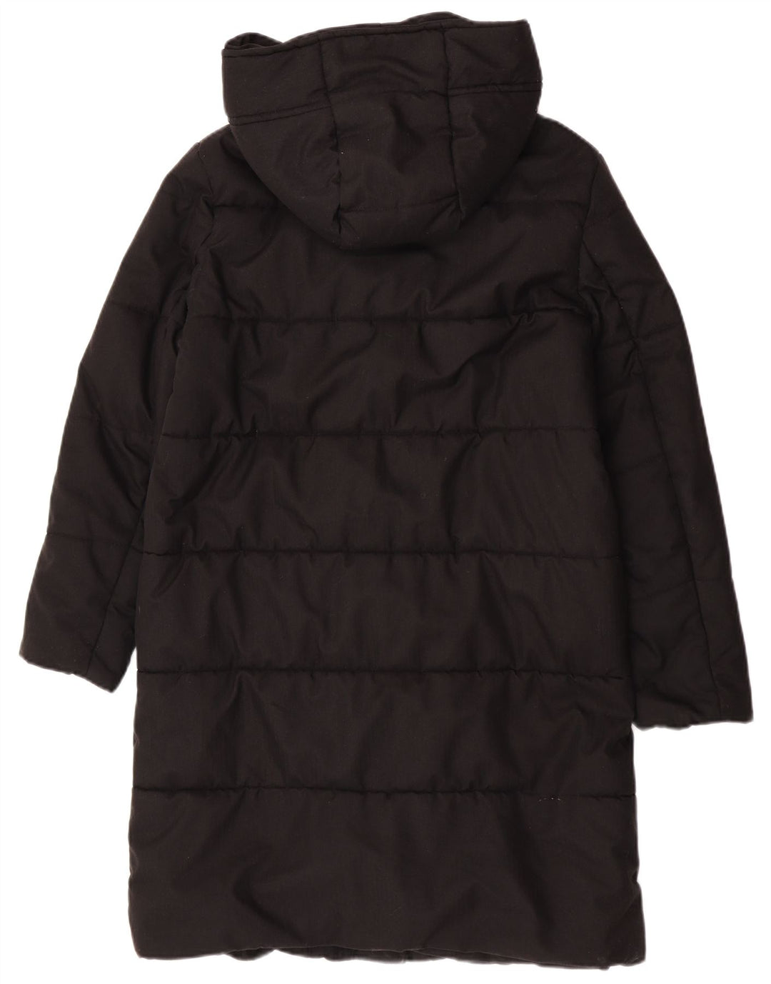 Casaco acolchoado feminino com capuz e ajuste regular da Crew Clothing UK 14 médio preto