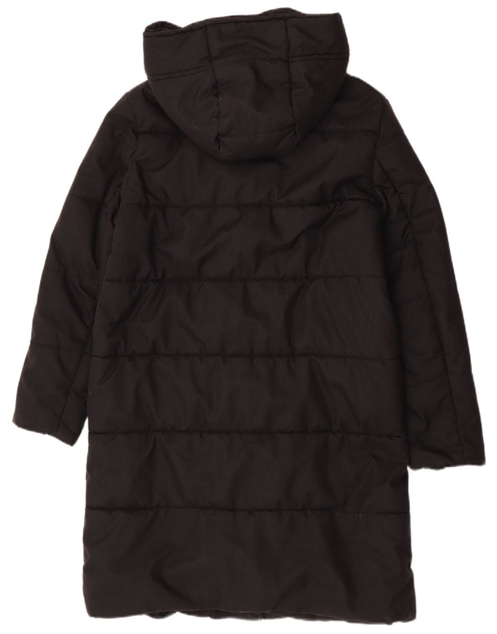 Casaco acolchoado feminino com capuz e ajuste regular da Crew Clothing UK 14 médio preto