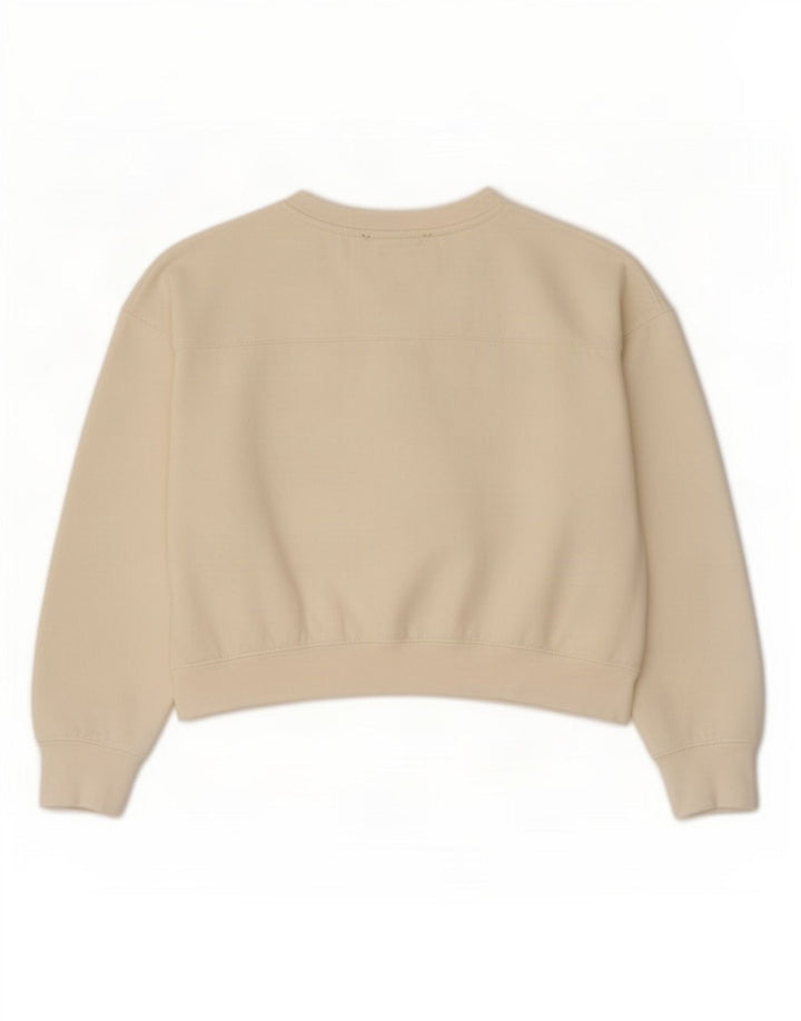 Zara Womens Crop Oversized Moletom Jumper Reino Unido 14 Médio Off White