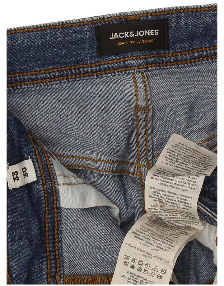 Jack & Jones Mens Slim Jeans W33 L30 Azul Algodão