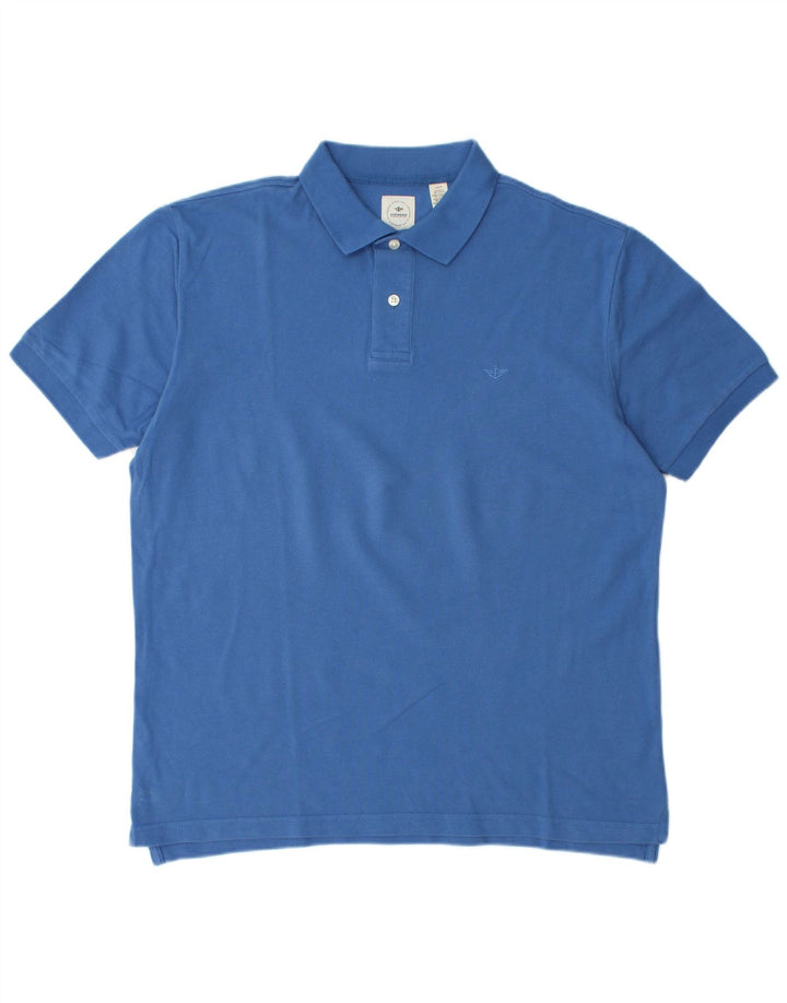 Camisa polo masculina DOCKERS grande algodão azul