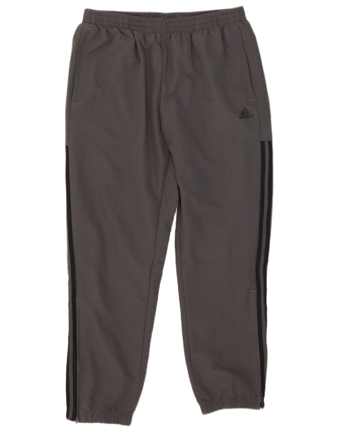 Calça de treino masculina Adidas Joggers grande poliéster cinza
