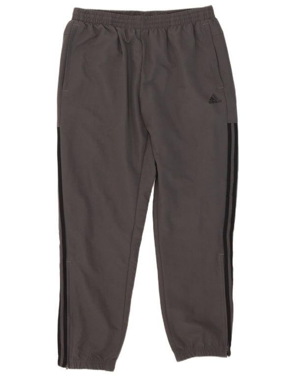 Calça de treino masculina Adidas Joggers grande poliéster cinza