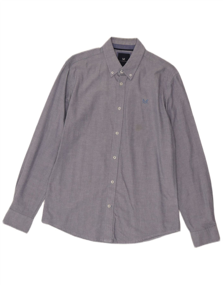 Crew Clothing Mens Camisa Slim Fit Pequeno Algodão Azul