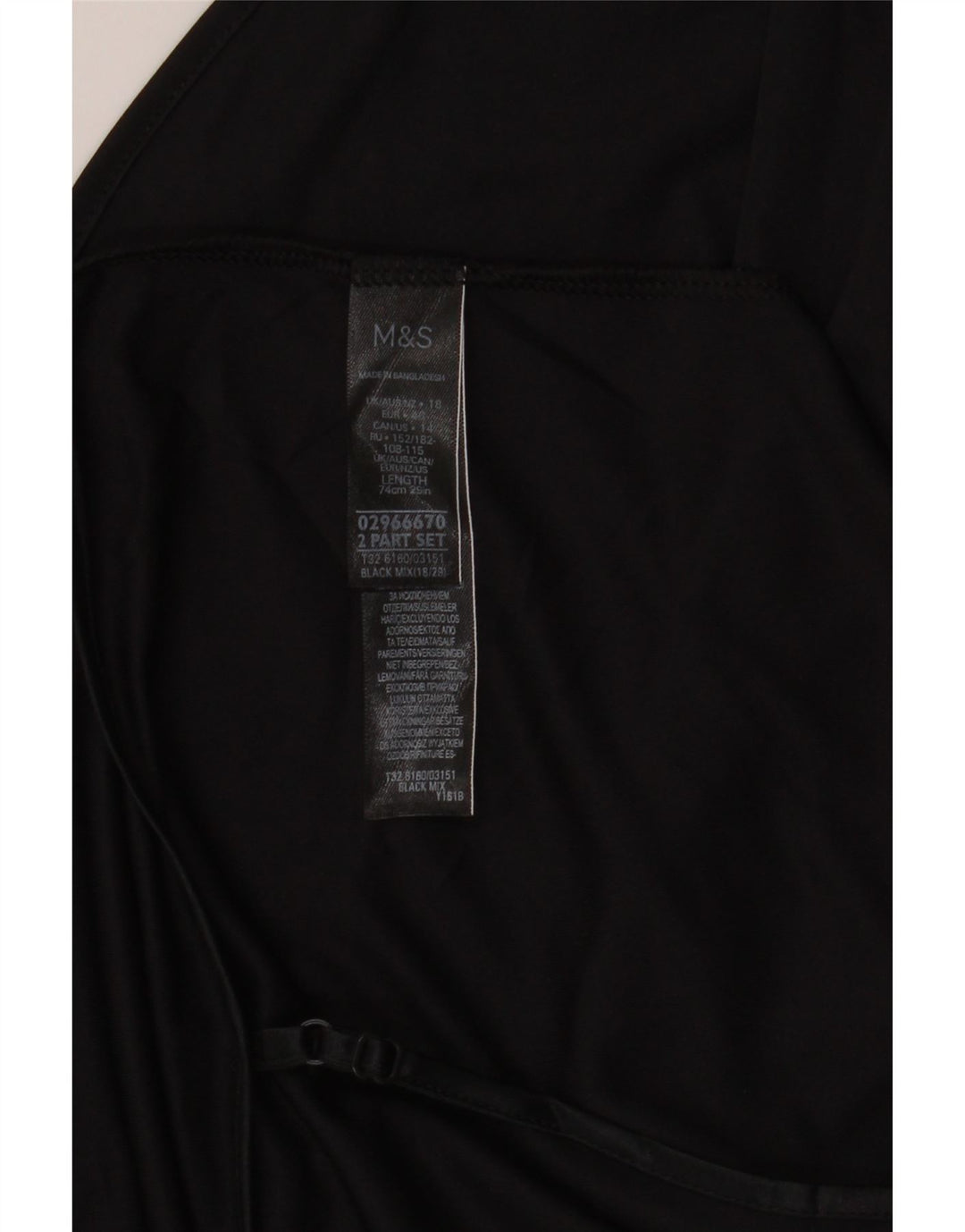 Vestido feminino Marks & Spencer UK 18 XL preto poliéster