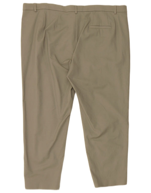 Calça Chino Feminina Marks & Spencer Reino Unido 22 2XL W44 L25 Algodão Verde