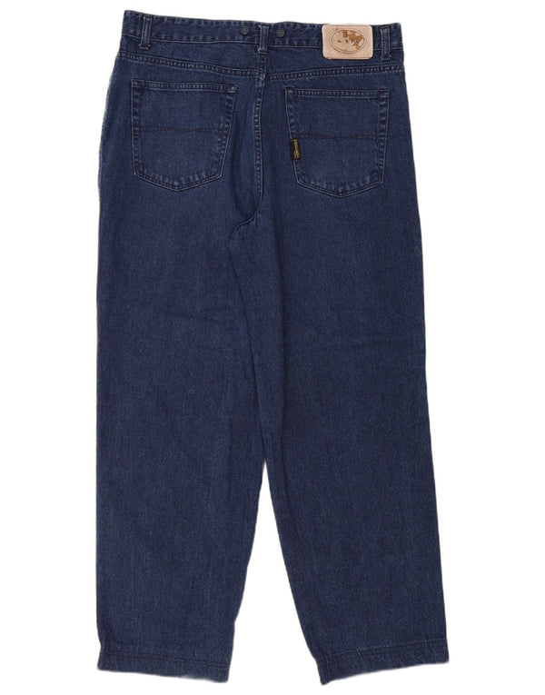 Jeans retos femininos Trussardi W34 L30 algodão azul marinho