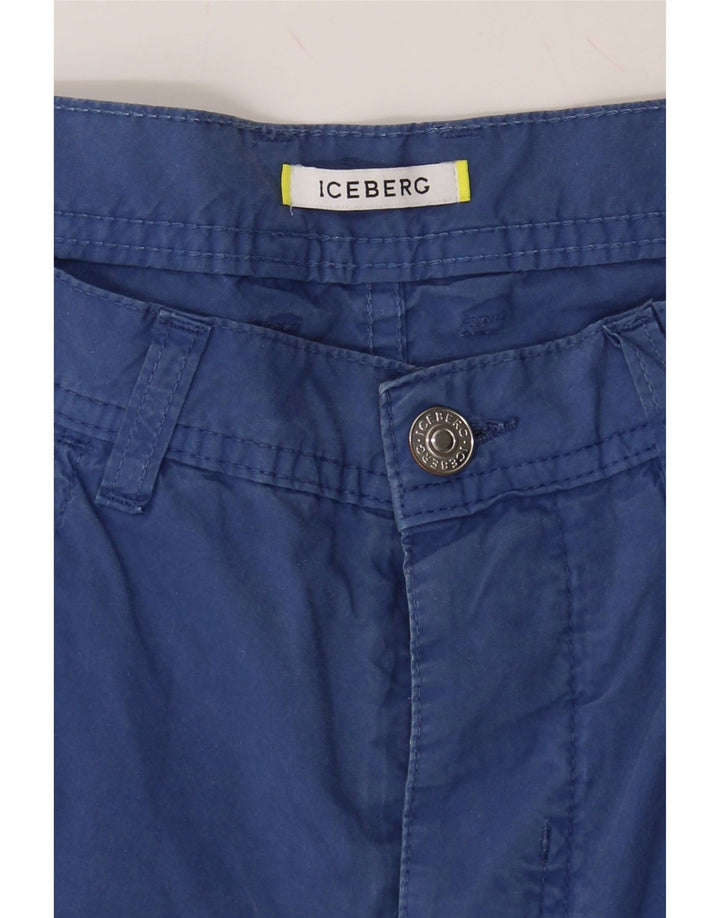 ICEBERG Womens Straight Casual Trousers W34 L34 Blue Cotton Vintage Iceberg and Second-Hand Iceberg from Messina Hembry 