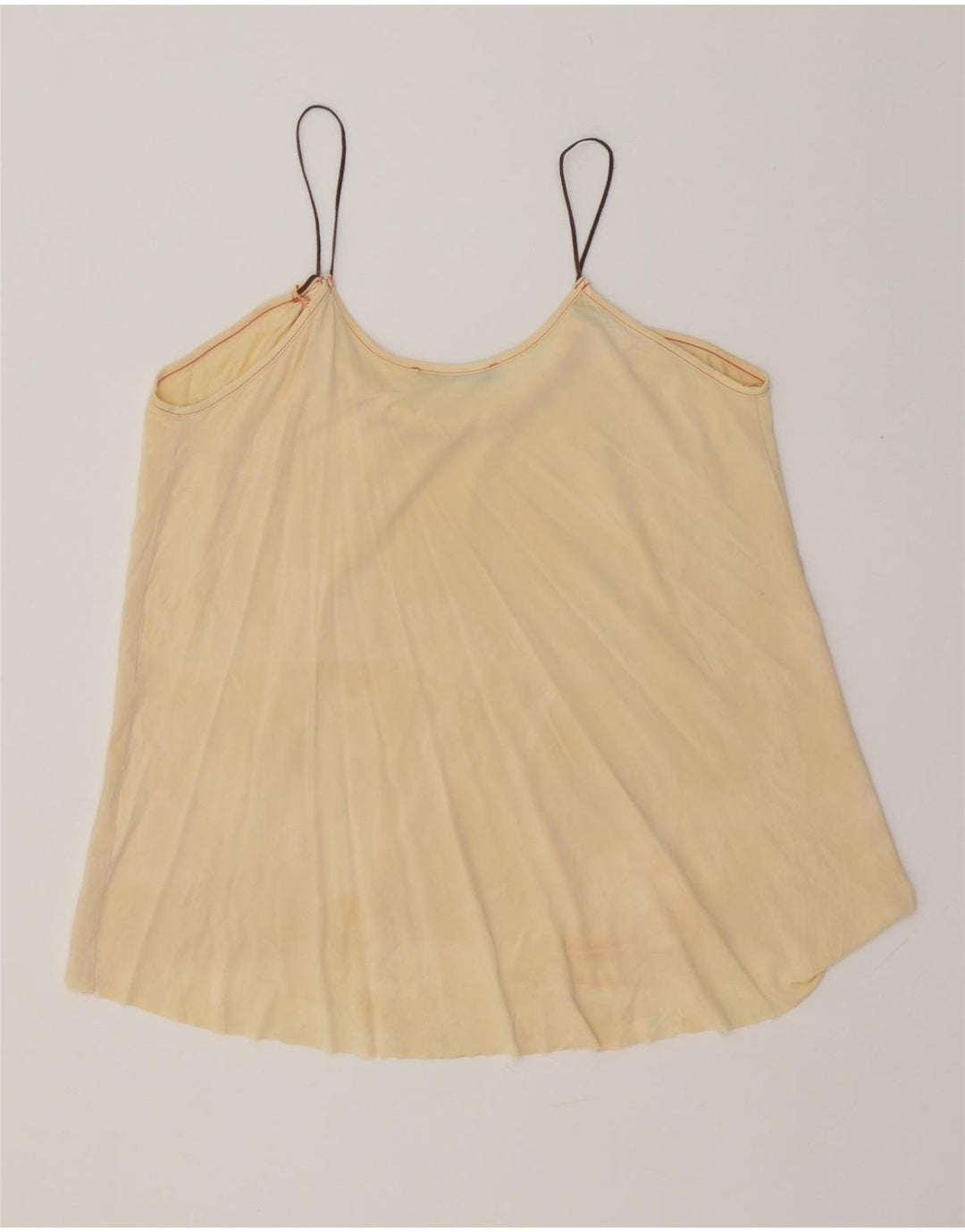 ZARA Womens Crop Cami Top UK 12 Médio Amarelo