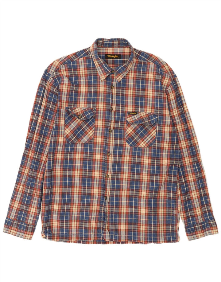 Camisa masculina de flanela Wrangler grande algodão xadrez multicolorido