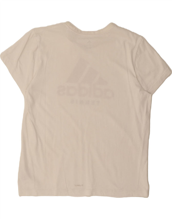 ADIDAS Mens Climalite Graphic T-Shirt Top Large White Cotton Vintage Adidas and Second-Hand Adidas from Messina Hembry 