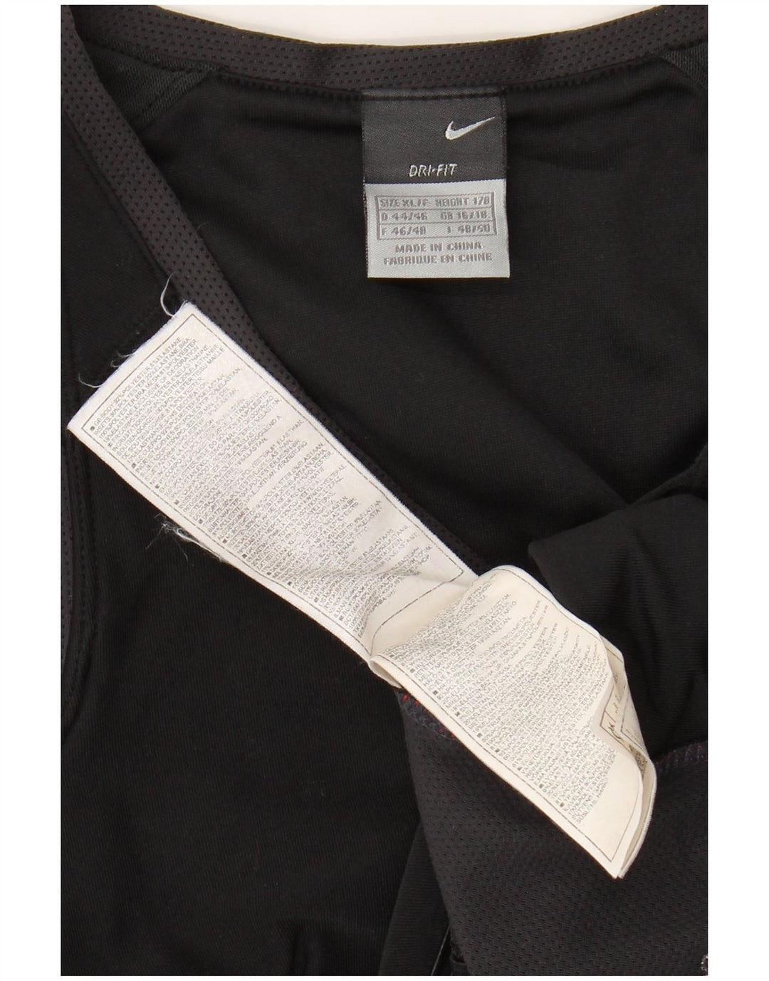 NIKE Womens Dri Fit Crop Vest Top UK 16/18 XL Preto Colourblock Poliéster