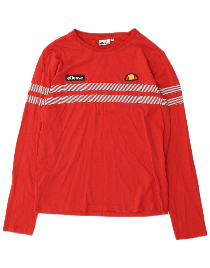 Ellesse Meninos Top Manga Comprida 13-14 Anos Listrado Vermelho Algodão