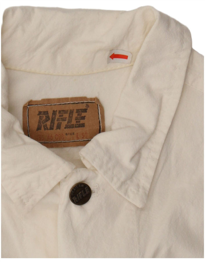 RIFLE Mens Utility Gilet IT 50 Grande Algodão Branco