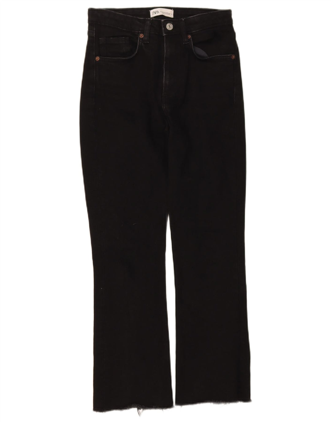 Calça jeans feminina Zara Bootcut EU 34 2XS W24 L26 preta